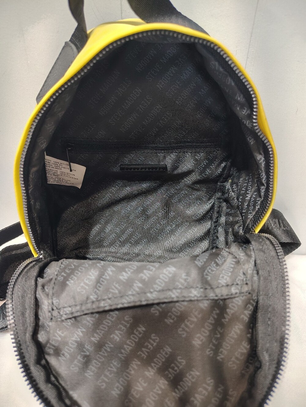 Steve Madden Mini Backpack Neon Pastel Yellow Nylon Sporty Athleisure Travel - Picture 9 of 11